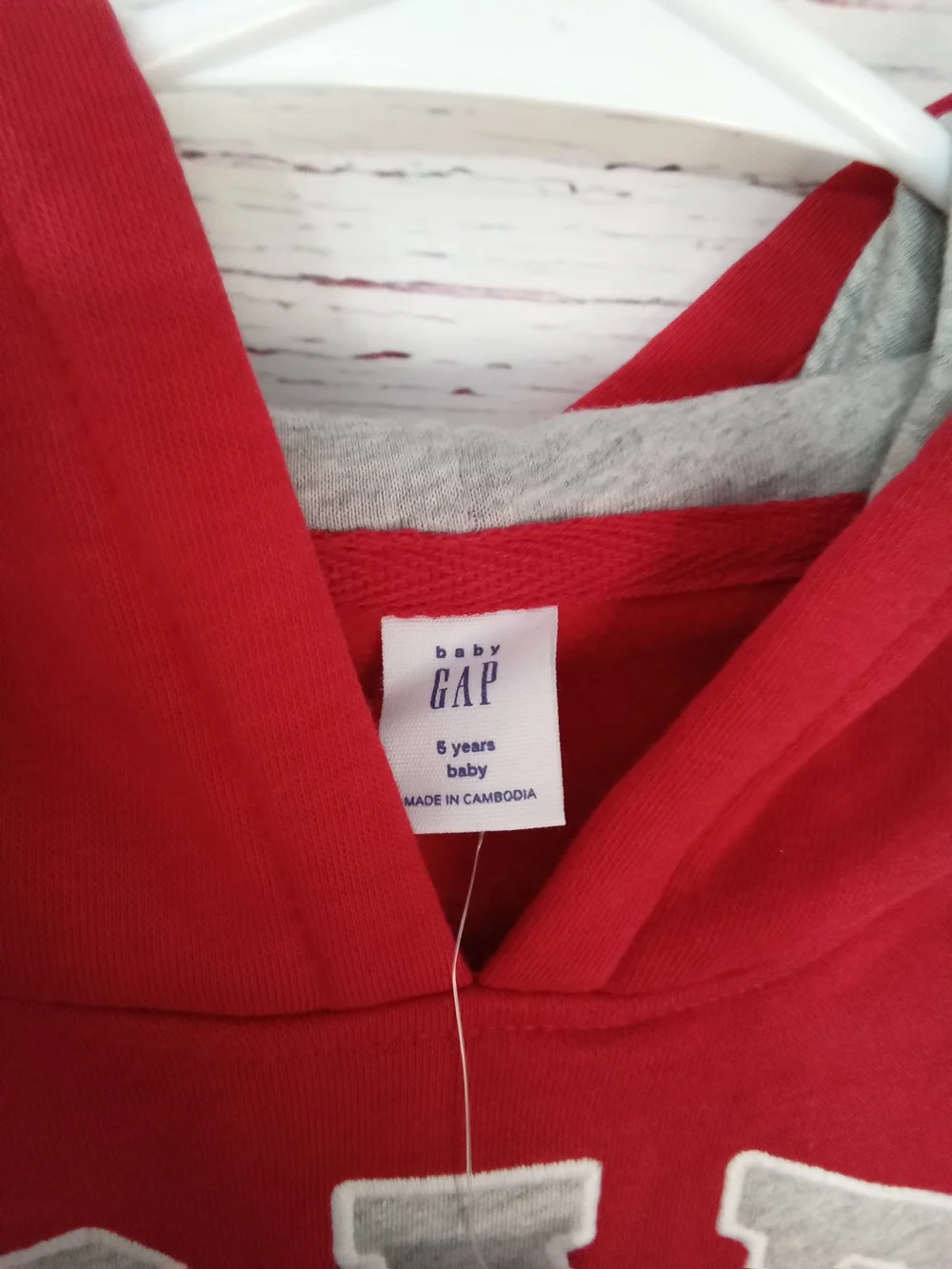 Baby GAP Kids Red Logo Hoodie Sweatshirt NWT Size 5 Years